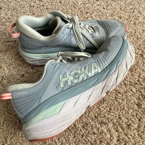hoka one one blue athletic shoes for women size 8